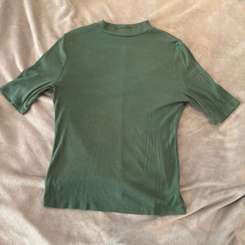 A New Day | Green Mock Neck Top